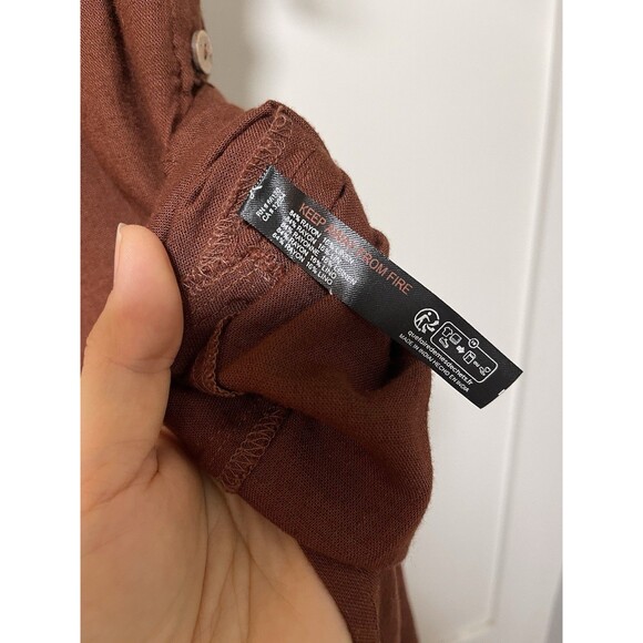 Free People Midi Dress Trop Belle Brown Cotton size L NWOT - Picture 9 of 11